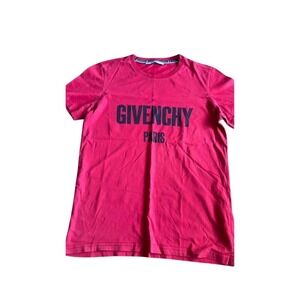 Givenchy Paris Logo T-Shirt‎ Red Cuban Fit Mens Medium BM701W3Y03